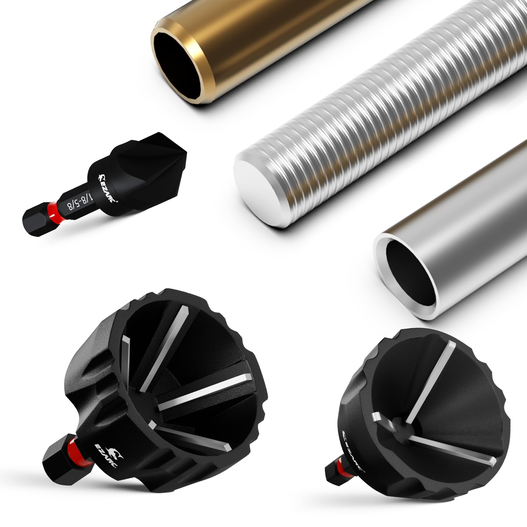 EZARC 3 PCS Deburring & Chamfering Tool Set, Tungsten Carbide Drill Bits, Fit 3mm-35mm